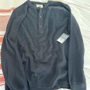 Buck Mason Vintage Black Thermal Henley - Large